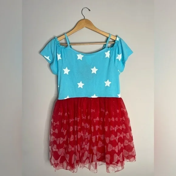LOL Surprise Dress Tulle Girls Size XXL Plus (18) Red White and Blue Fourth - Picture 6 of 7